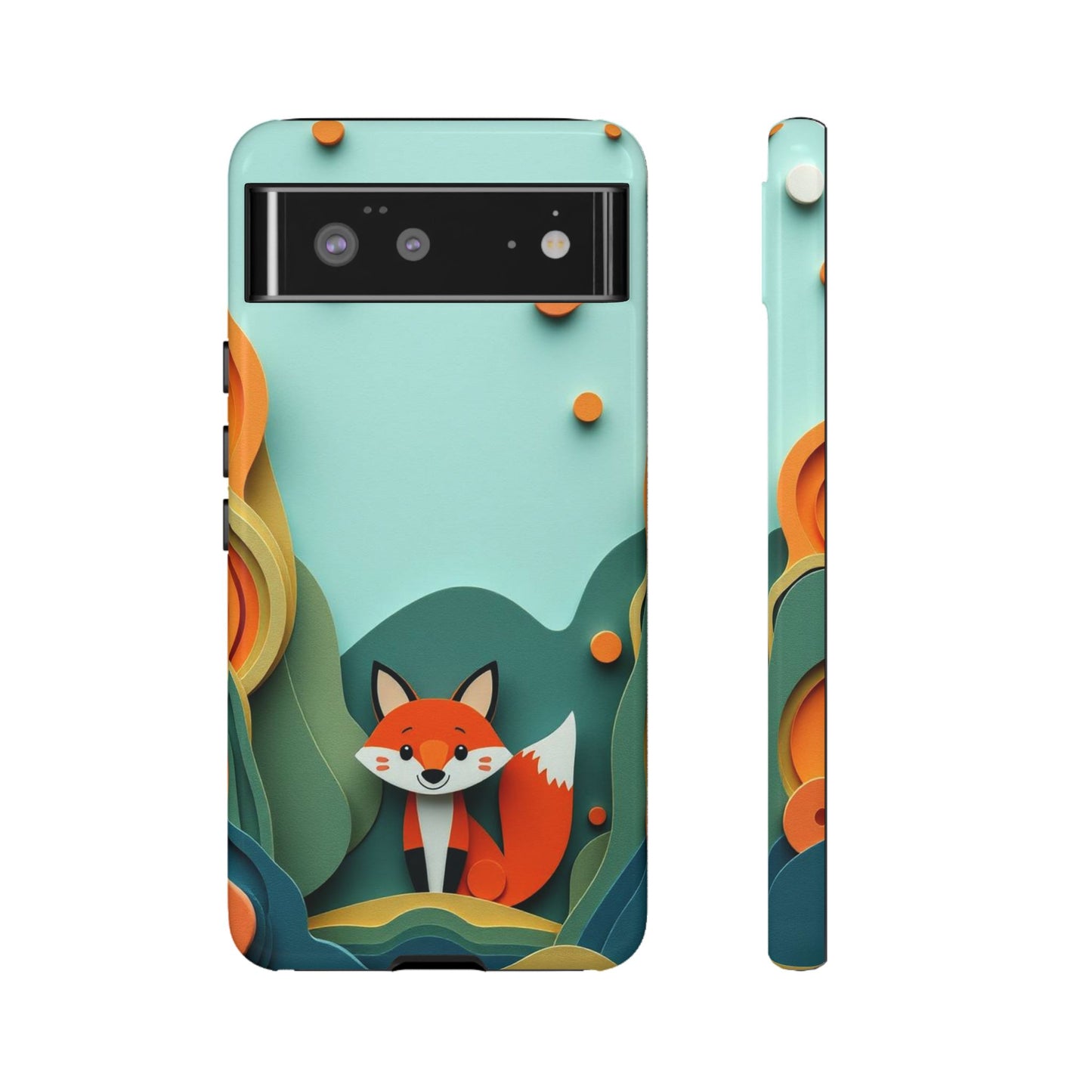Google Pixel 6 / Glossy Phone Case - Papier-mâché Fox Design Phone Case