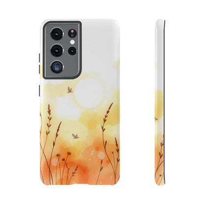 Samsung Galaxy S21 Ultra / Glossy Phone Case - Boho Chic Watercolour Wildflower Pattern Phone Case