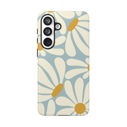 Retro Light Blue Daisy Pattern Phone Case - Blue Phone Case - Samsung Galaxy S26 Plus / Glossy