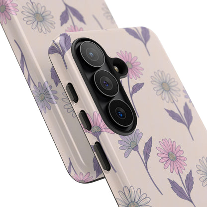 Pretty Pink & Purple Daisy Pattern Phone Case