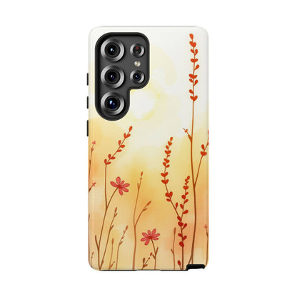 Samsung Galaxy S25 Ultra / Glossy Phone Case - Boho Chic Watercolour Wildflower Dusk Pattern Phone Case
