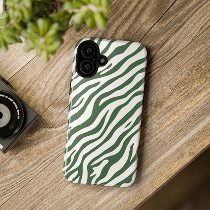 Stylish Sage Zebra Print Phone Case