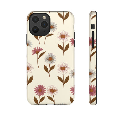 Pretty Cream & Rose Daisy Pattern Phone Case