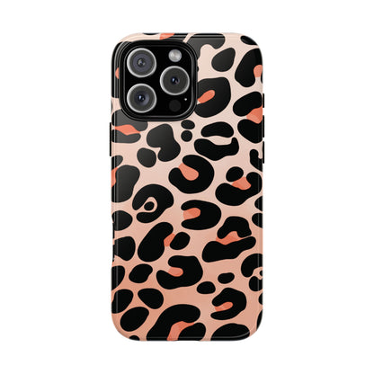 Elegant Peach Leopard Print Phone Case