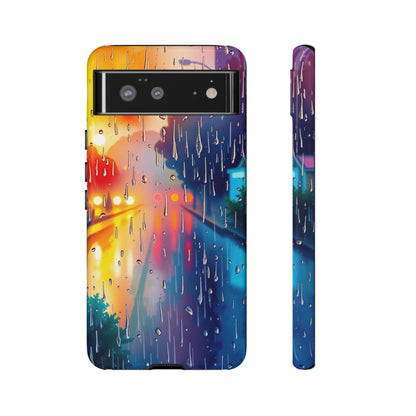 Google Pixel 6 / Glossy Phone Case - Electric Rain Watercolour Design Phone Case