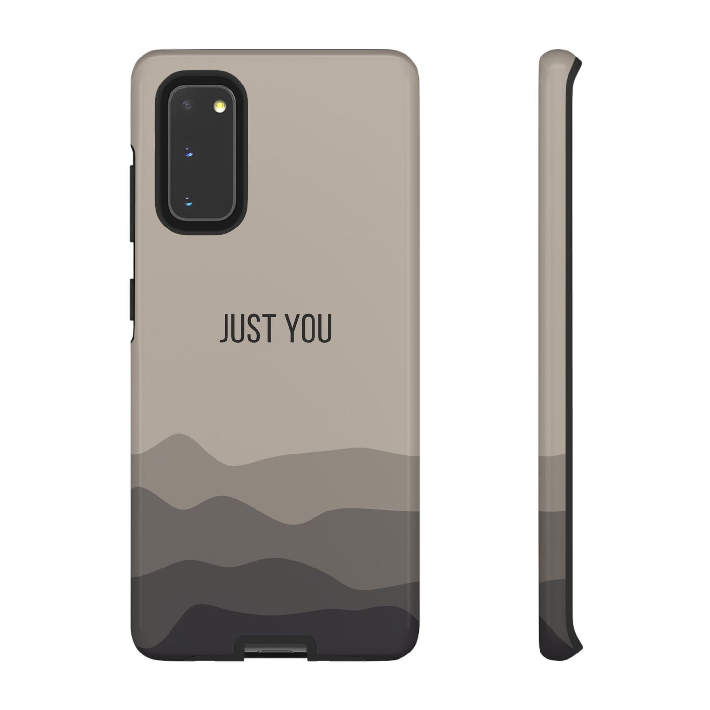 Samsung Galaxy S20 / Glossy Phone Case - Minimalist Beige Waves ’Just You’ Statement Phone Case