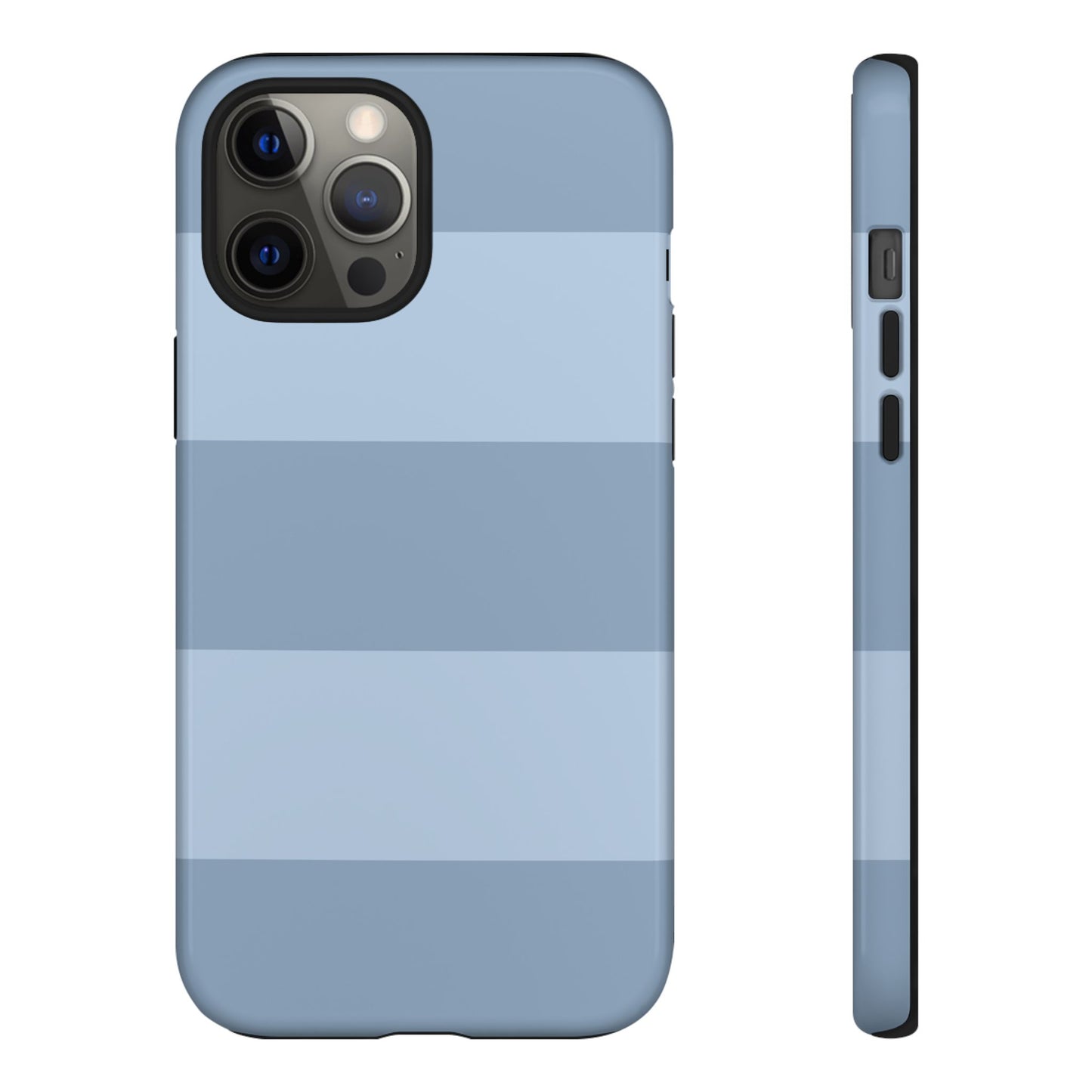 Light Blue Horizontal Stripe Pattern Phone Case - Blue Phone Case - iPhone 12 Pro Max / Glossy