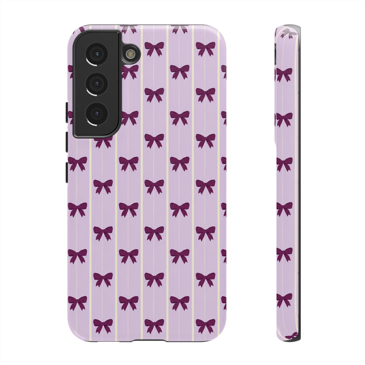 Retro Plum Purple Bow Pattern Phone Case