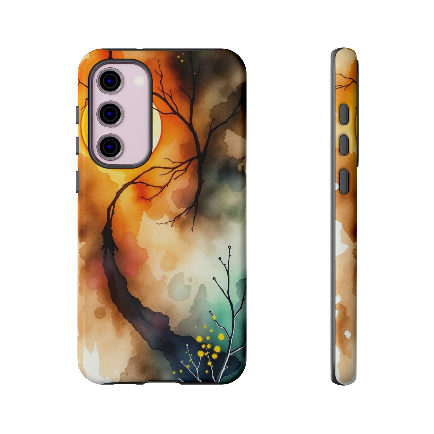 Samsung Galaxy S23 Plus / Glossy Phone Case - Abstract Watercolour Gothic Scene Phone Case