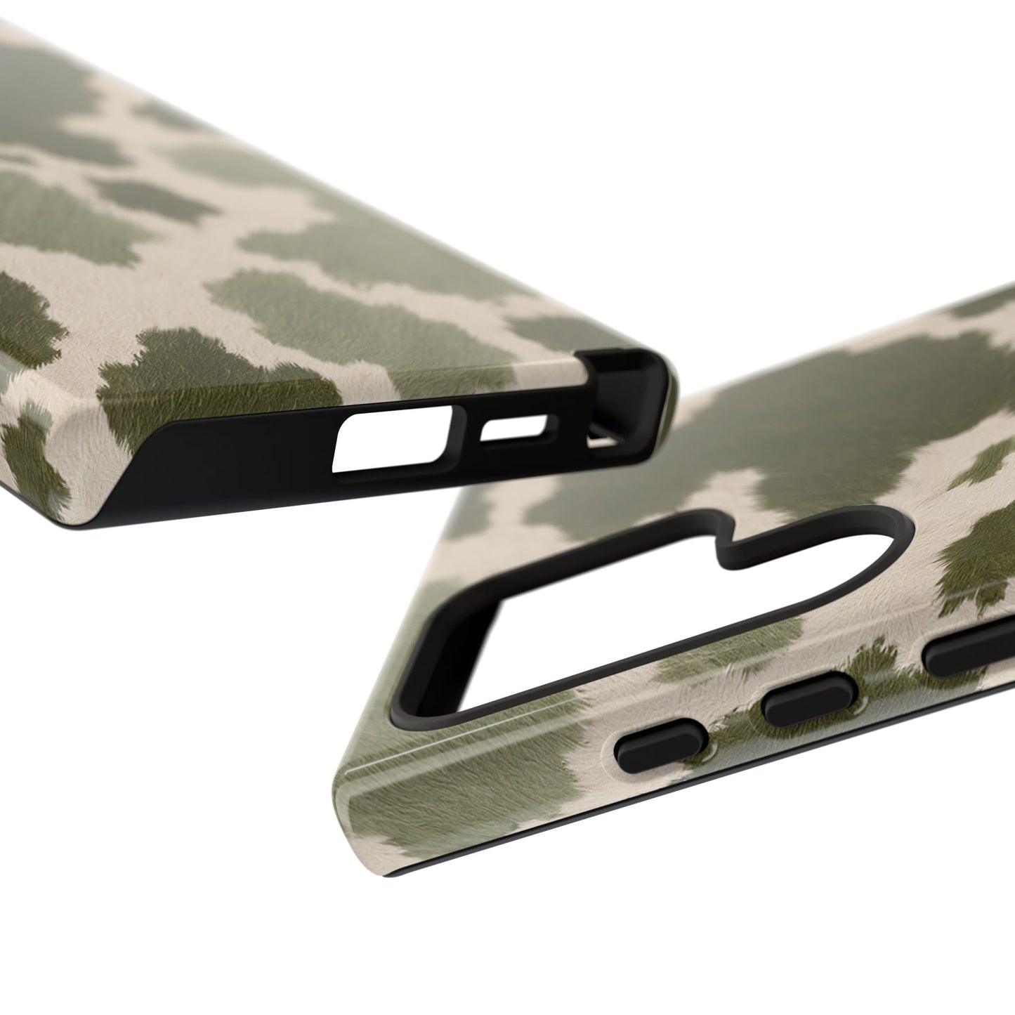 Stylish Olive Green Cow Print Phone Case