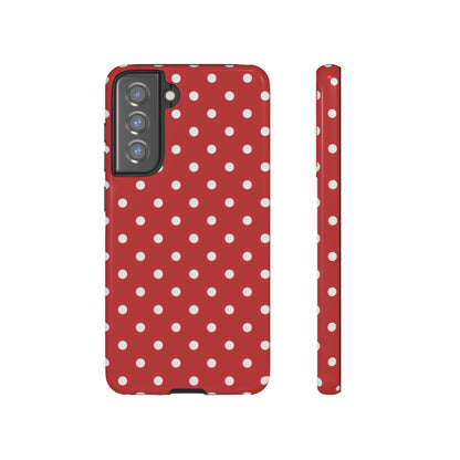 Red with White Dot Pattern Phone Case