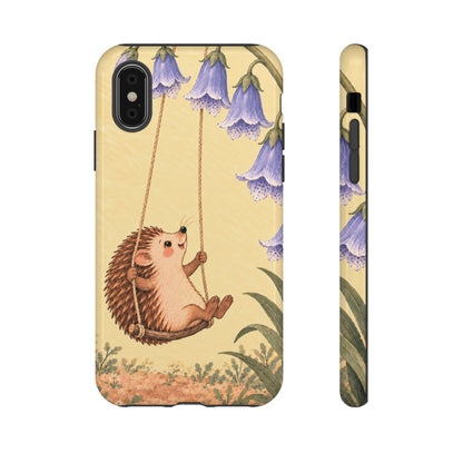 Whimsical Buttercream Hedgehog and Bluebell Phone Case - Yellow Phone Case - iPhone X / Glossy