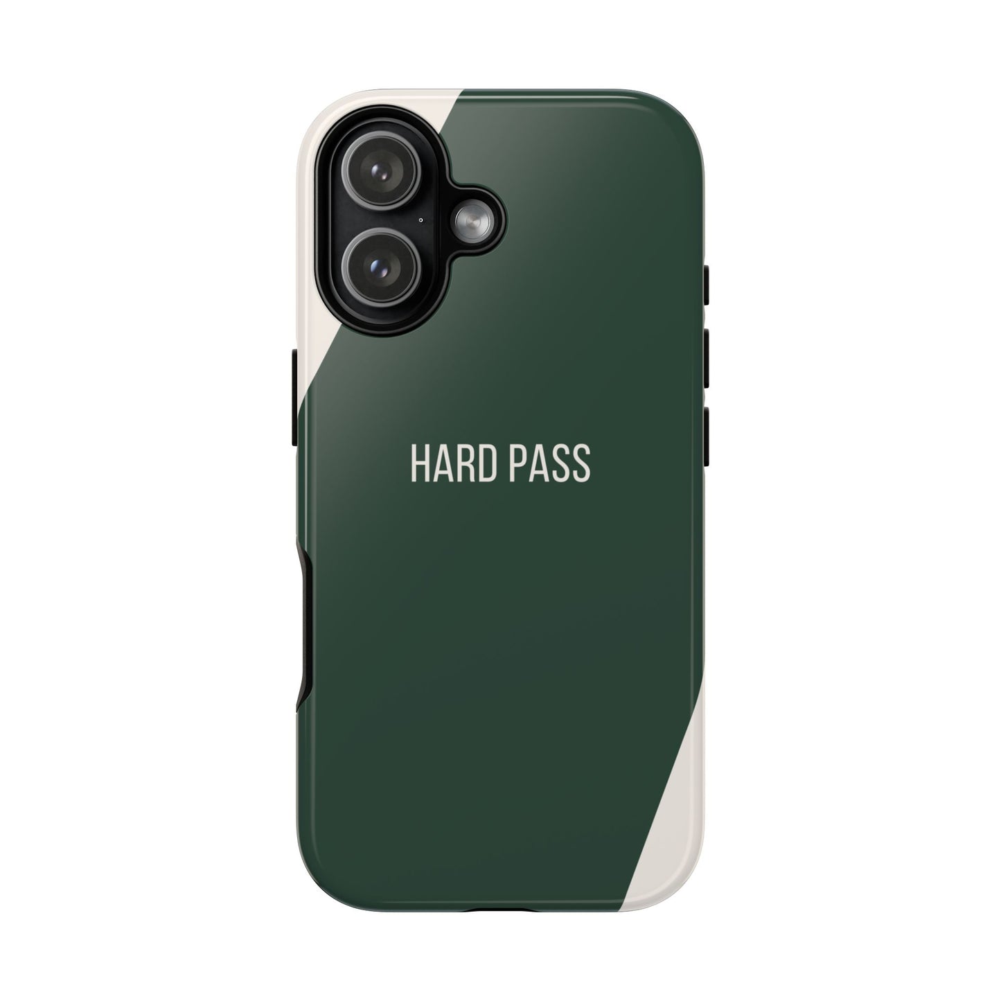 iPhone 17 / Glossy Phone Case - Sassy Statement Case ’Hard Pass’ in Green & White