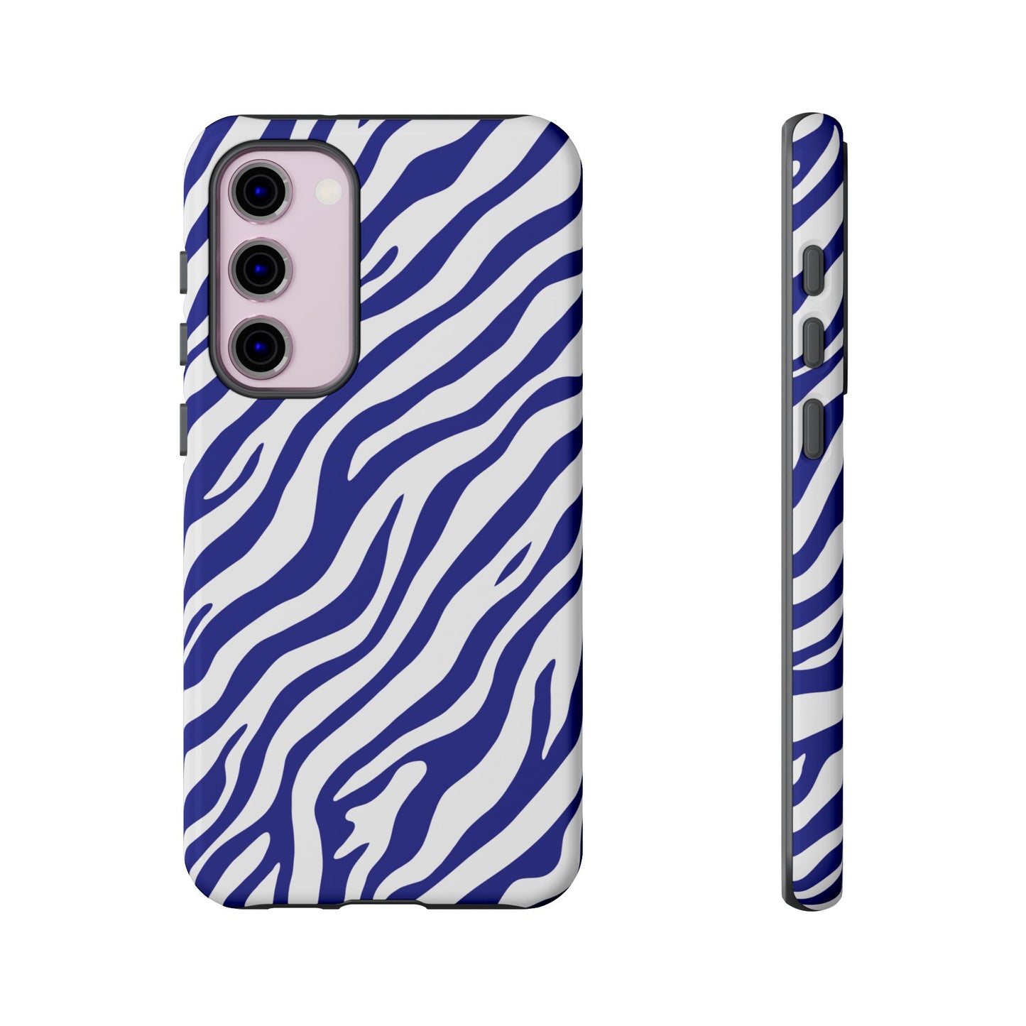 Stylish Electric Blue Zebra Print Phone Case
