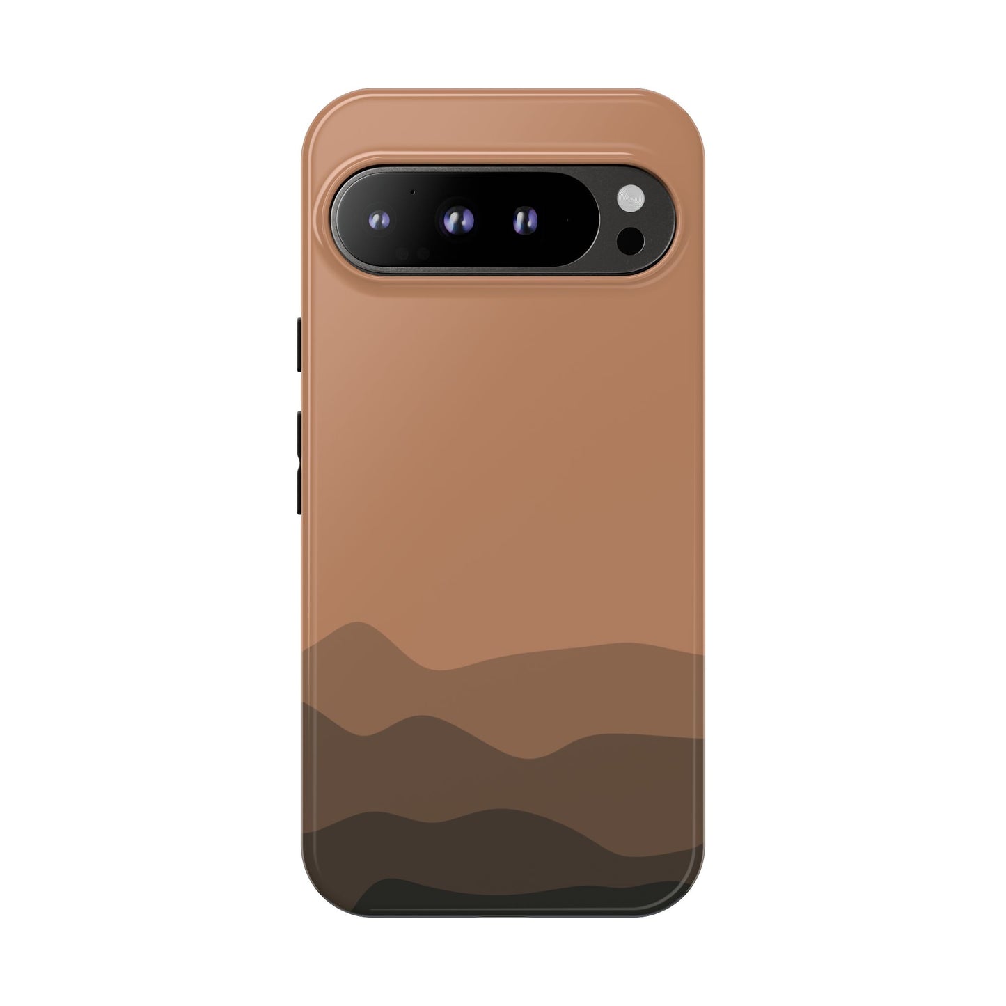 Brown Abstract Waves Protective Phone Case - Orange Phone Case - Google Pixel 9 Pro XL / Glossy