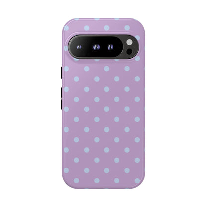 Trendy Lilac & Ice Blue Dot Pattern Phone Case