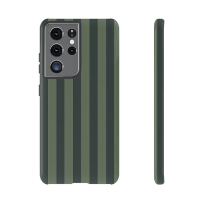 Dark Green Stripe Pattern Phone Case - Green Phone Case - Samsung Galaxy S21 Ultra / Glossy