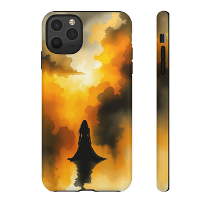 iPhone 11 Pro Max / Glossy Phone Case - Watercolour Gothic Woman in Black Phone Case