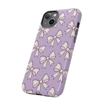 Chic Lilac Bow Pattern Phone Case