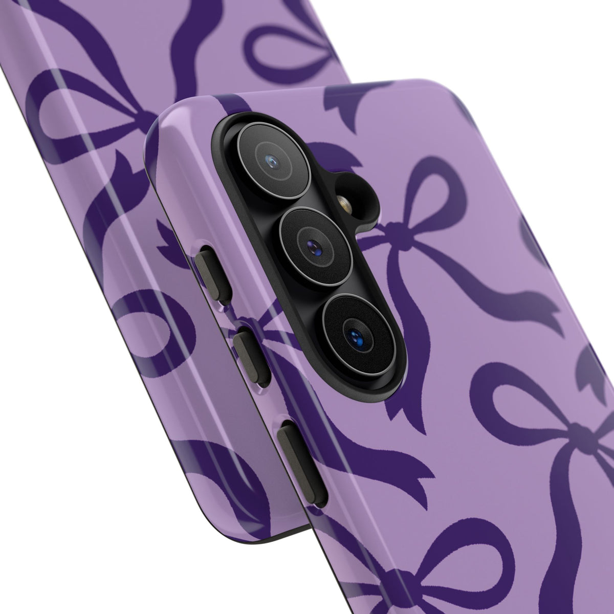 Bold Lilac and Deep Purple Bow Pattern Phone Case - Purple Phone Case