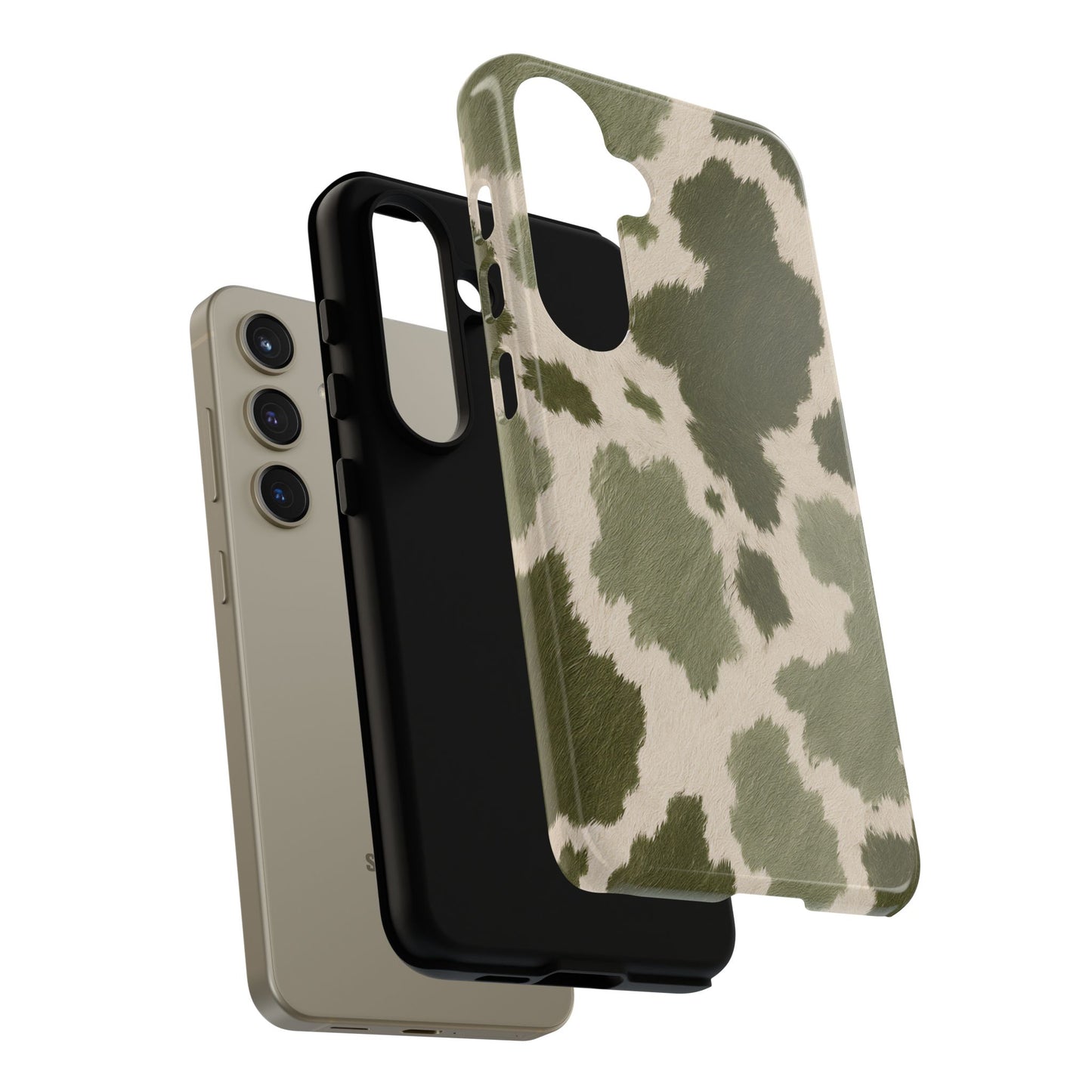 Stylish Olive Green Cow Print Phone Case