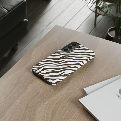 Stylish Mocha Zebra Print Phone Case