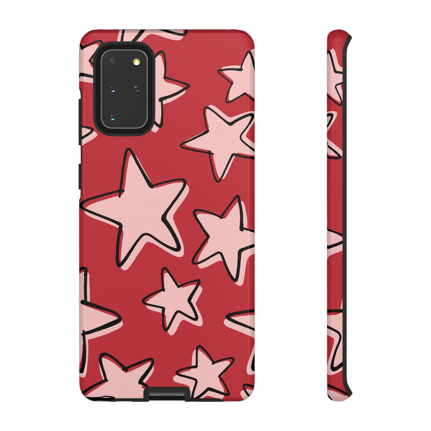 Cherry Red Doodle Star Phone Case