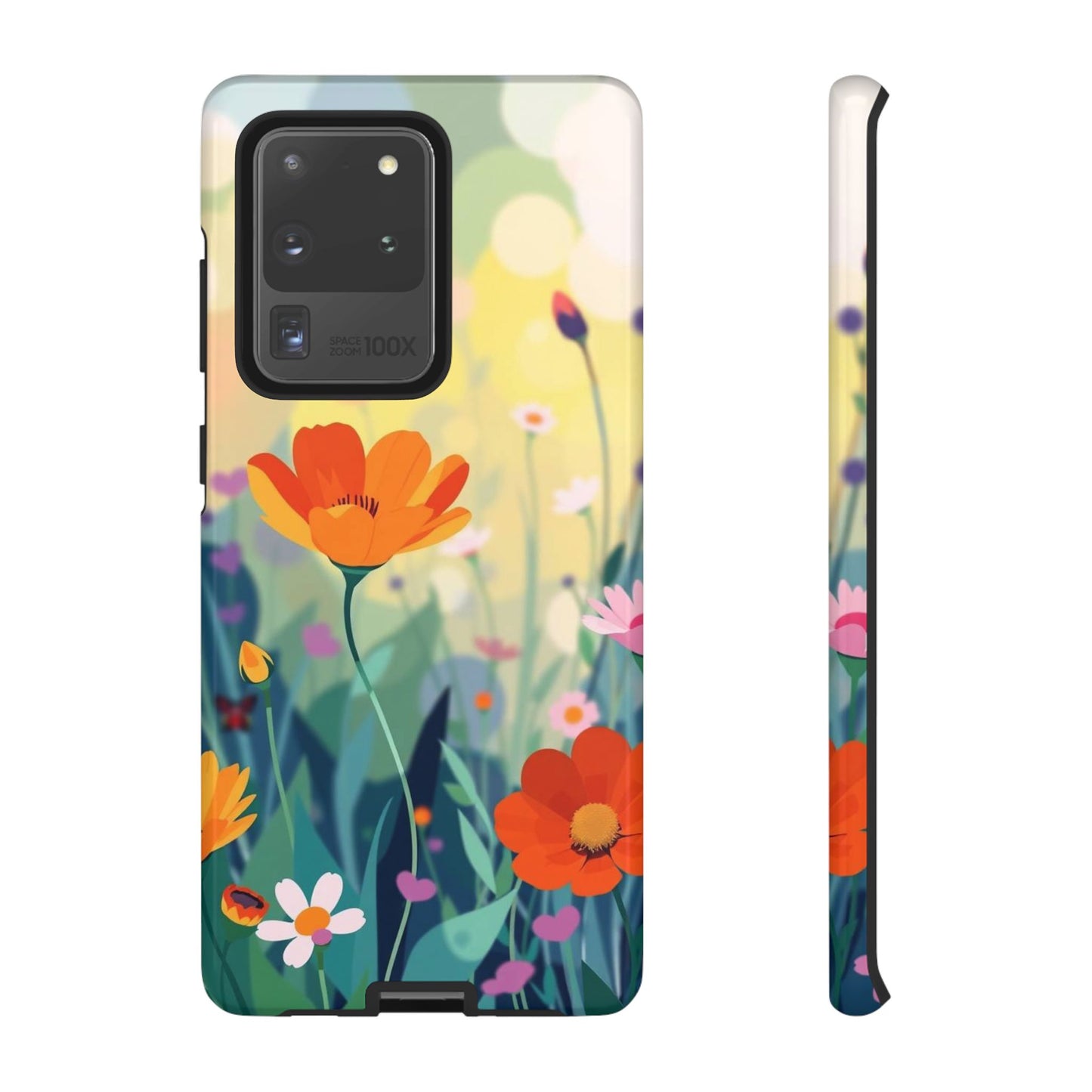 Samsung Galaxy S20 Ultra / Glossy Phone Case - Pop Art Style Wildflower Design Phone Case