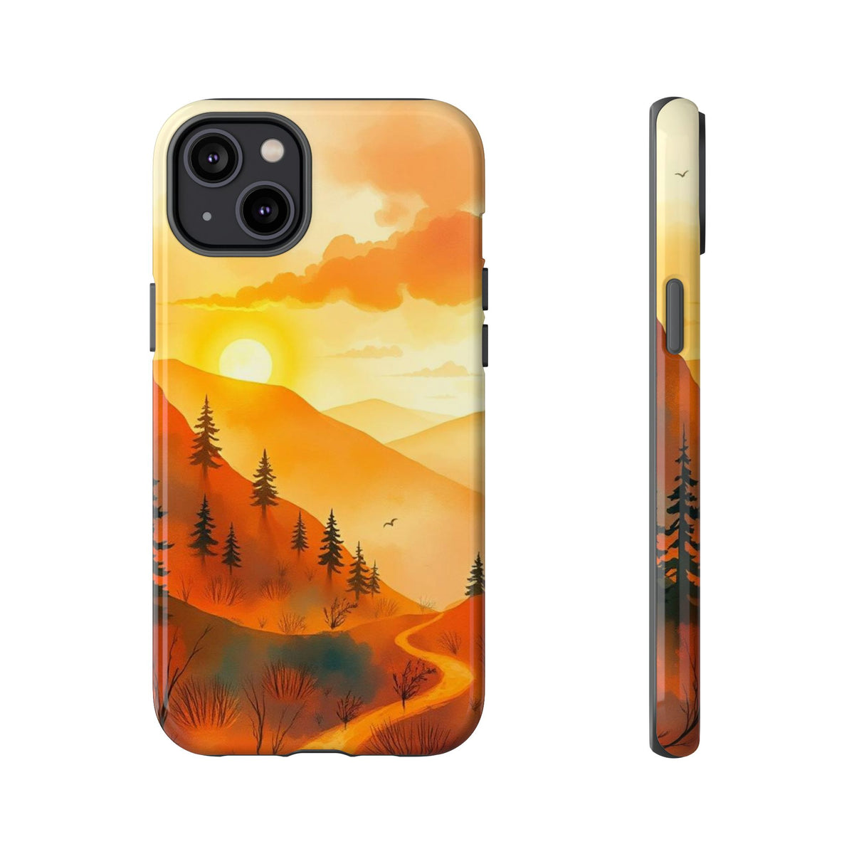 Golden Sunset Design Phone Case - Multicolor Phone Case - iPhone 14 Plus / Glossy