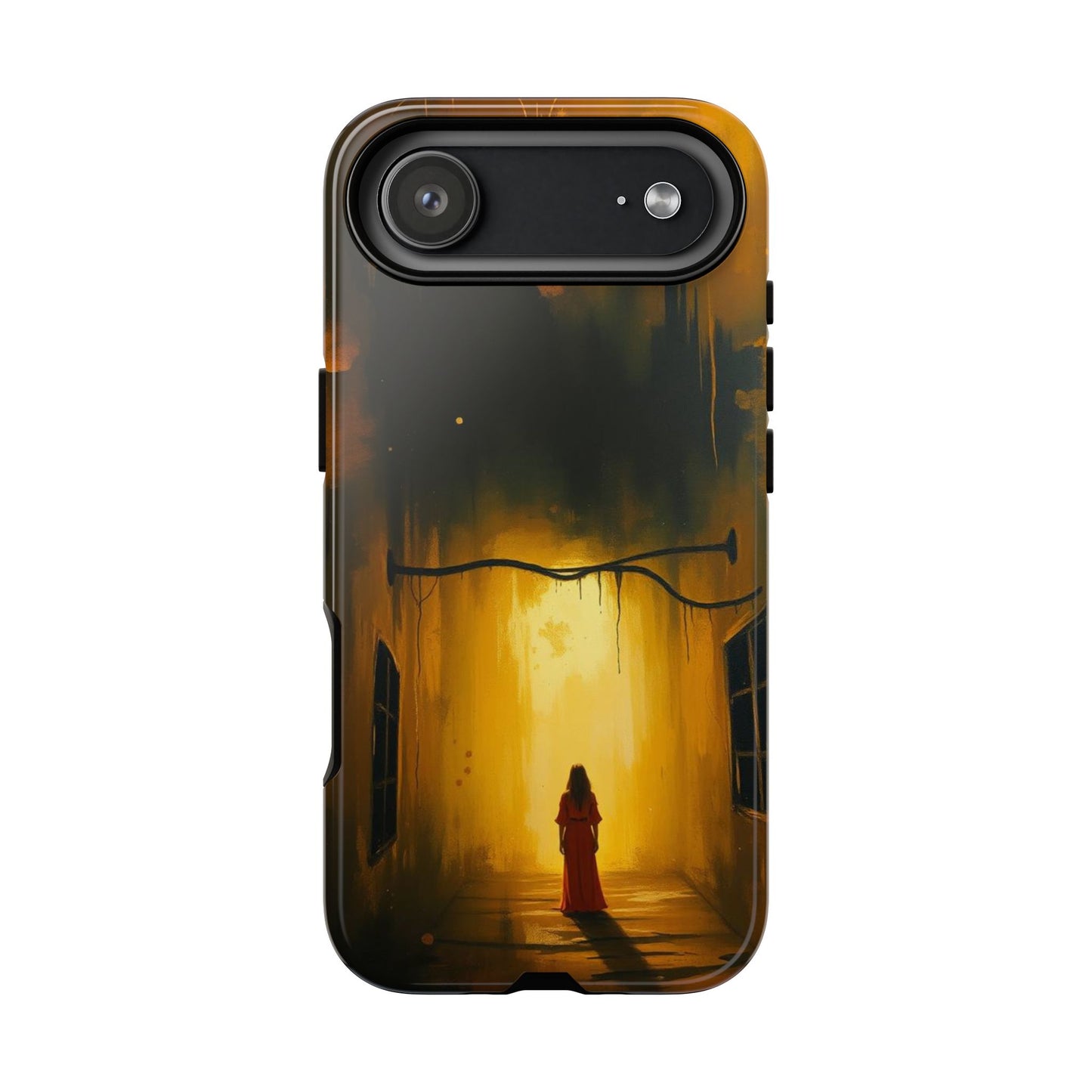 iPhone 17 Air / Glossy Phone Case - Acrylic Gothic Woman in Red Phone Case