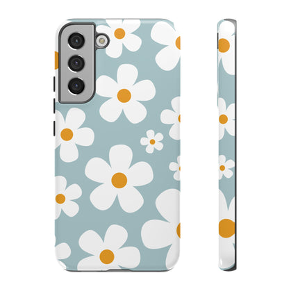 Samsung Galaxy S22 Plus / Glossy Phone Case - ’Blue Daisy Pattern’ Phone Case