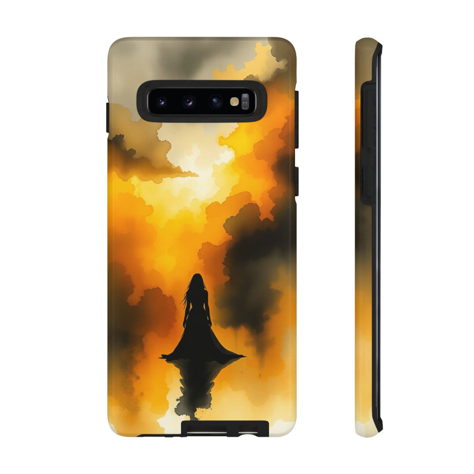 Watercolour Gothic Woman in Black Phone Case - Multicolor Phone Case - Samsung Galaxy S10 / Glossy