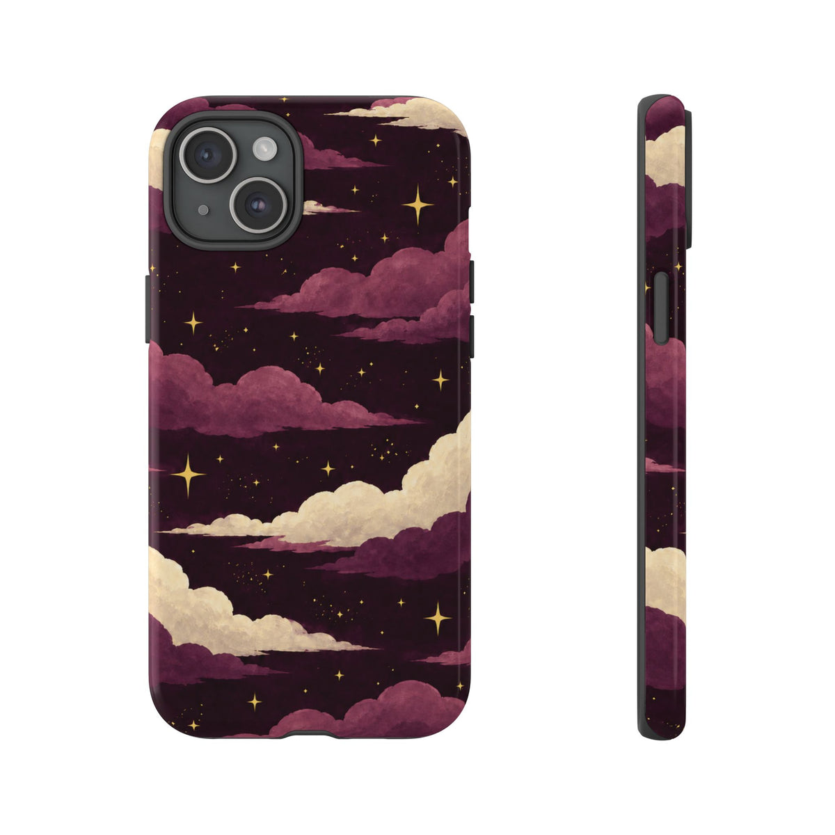 Illustrated Plum Clouds & Stars Phone Case