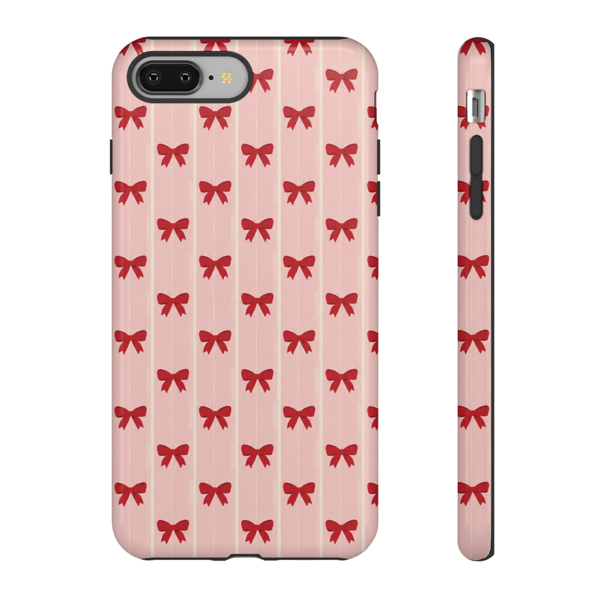 Retro Cherry Red Bow Pattern Phone Case