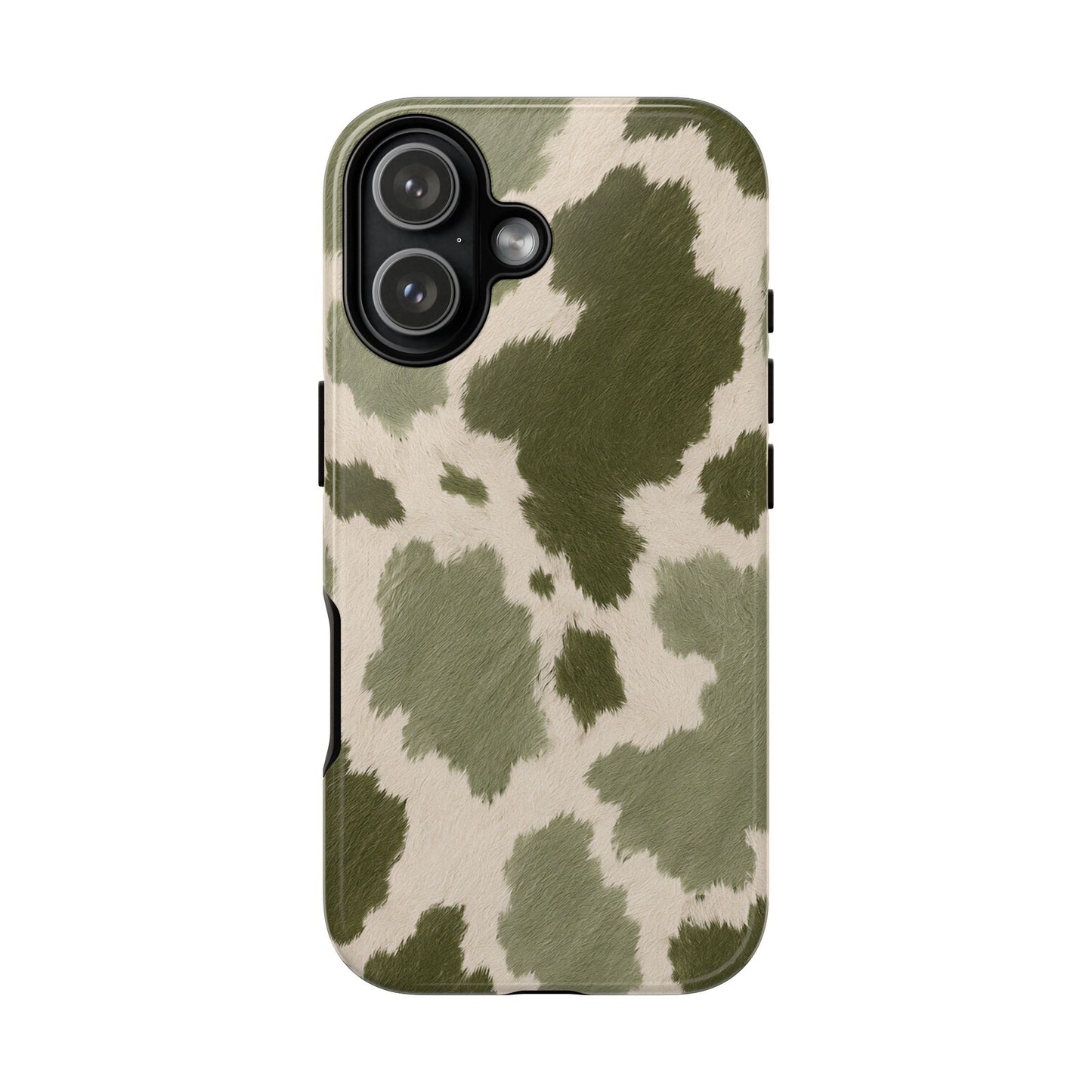 Stylish Olive Green Cow Print Phone Case