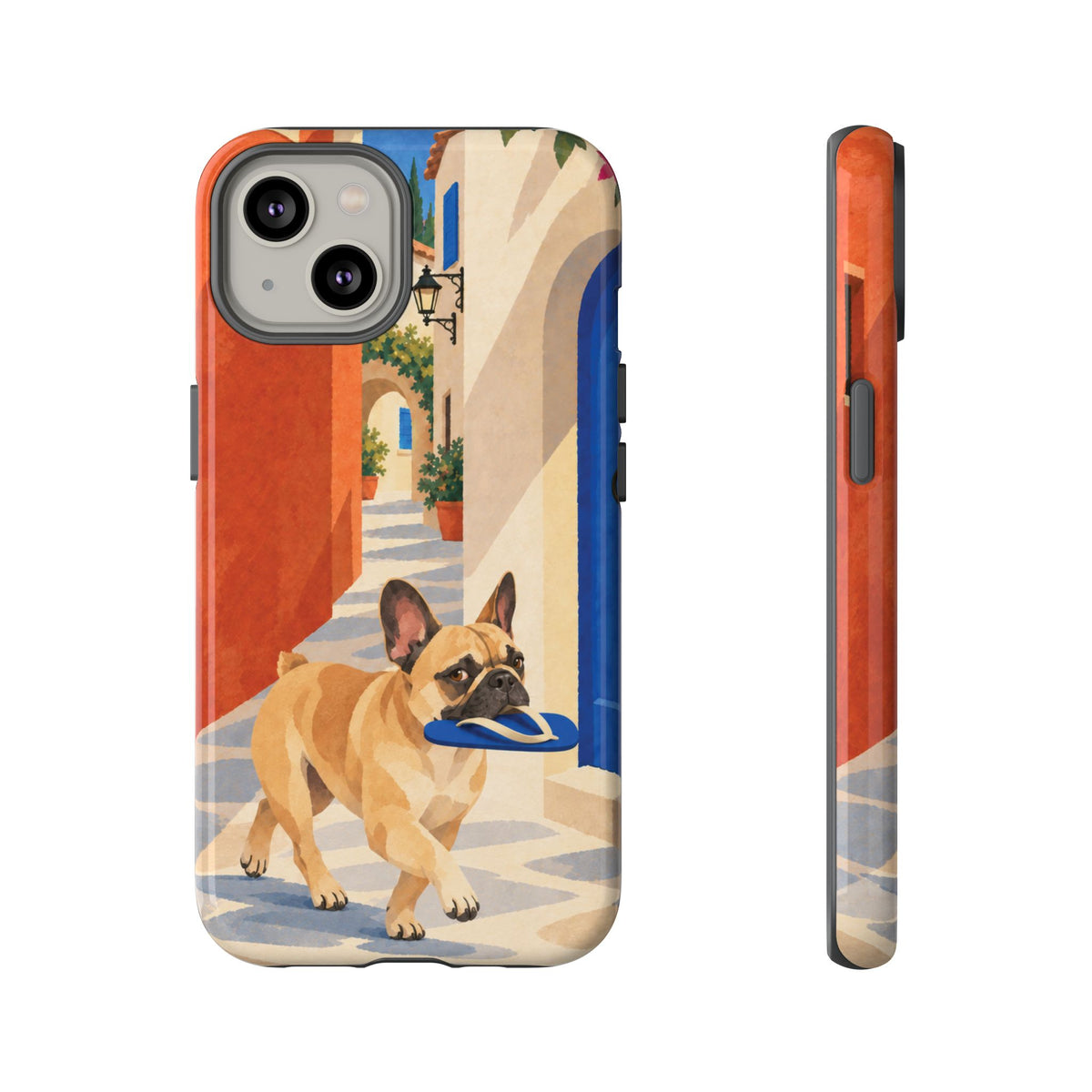 French Bulldog Quiet Lane Phone Case - Multicolor Phone Case - iPhone 14 / Glossy