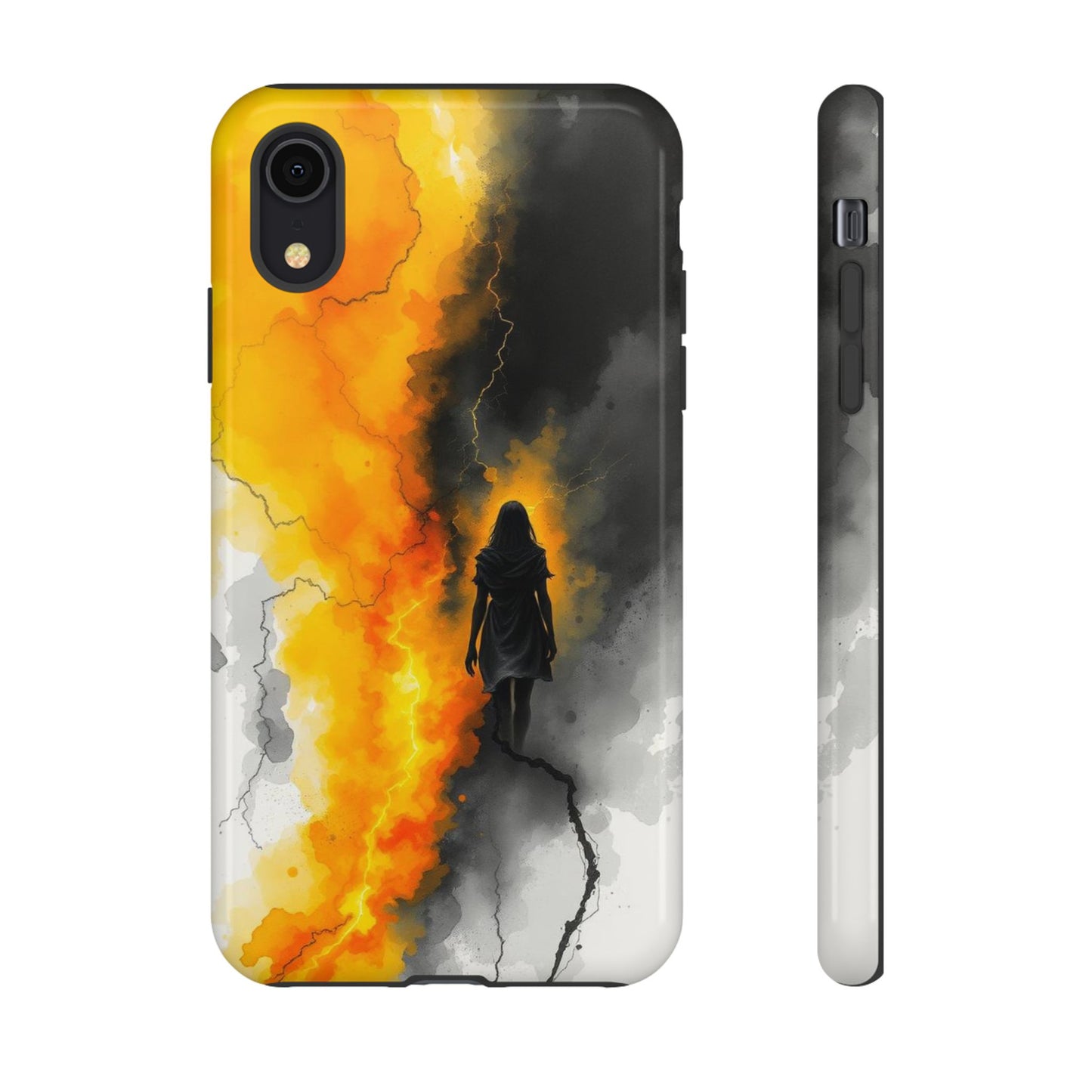 iPhone XR / Glossy Phone Case - Watercolour Gothic Silhouette of a Woman Phone Case