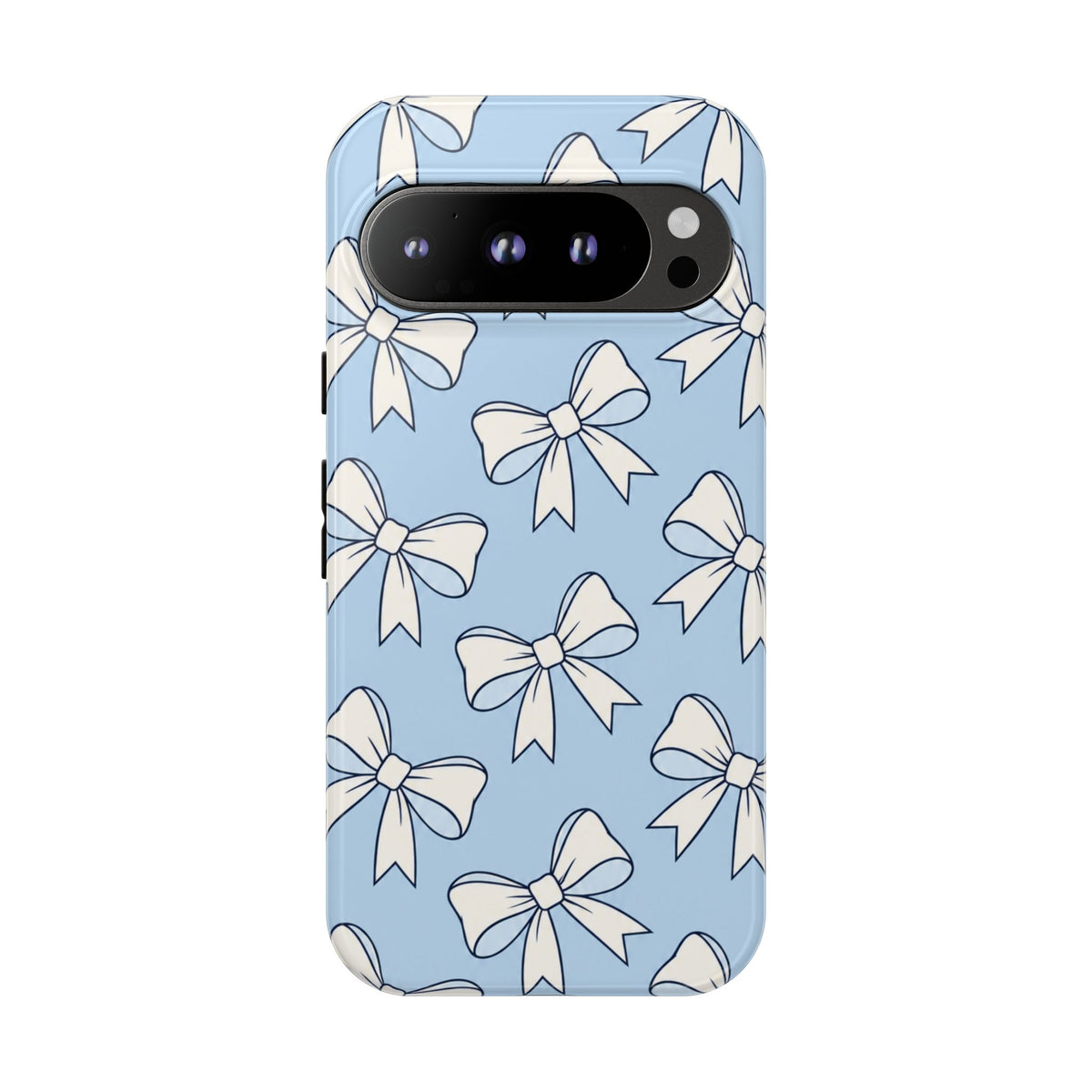 Chic Powder Blue Bow Pattern Phone Case