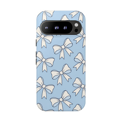 Chic Powder Blue Bow Pattern Phone Case