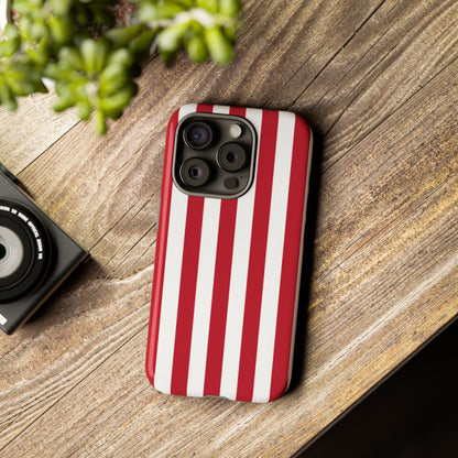 Simple Dark Pink & White Stripe Pattern Phone Case - Pink Phone Case