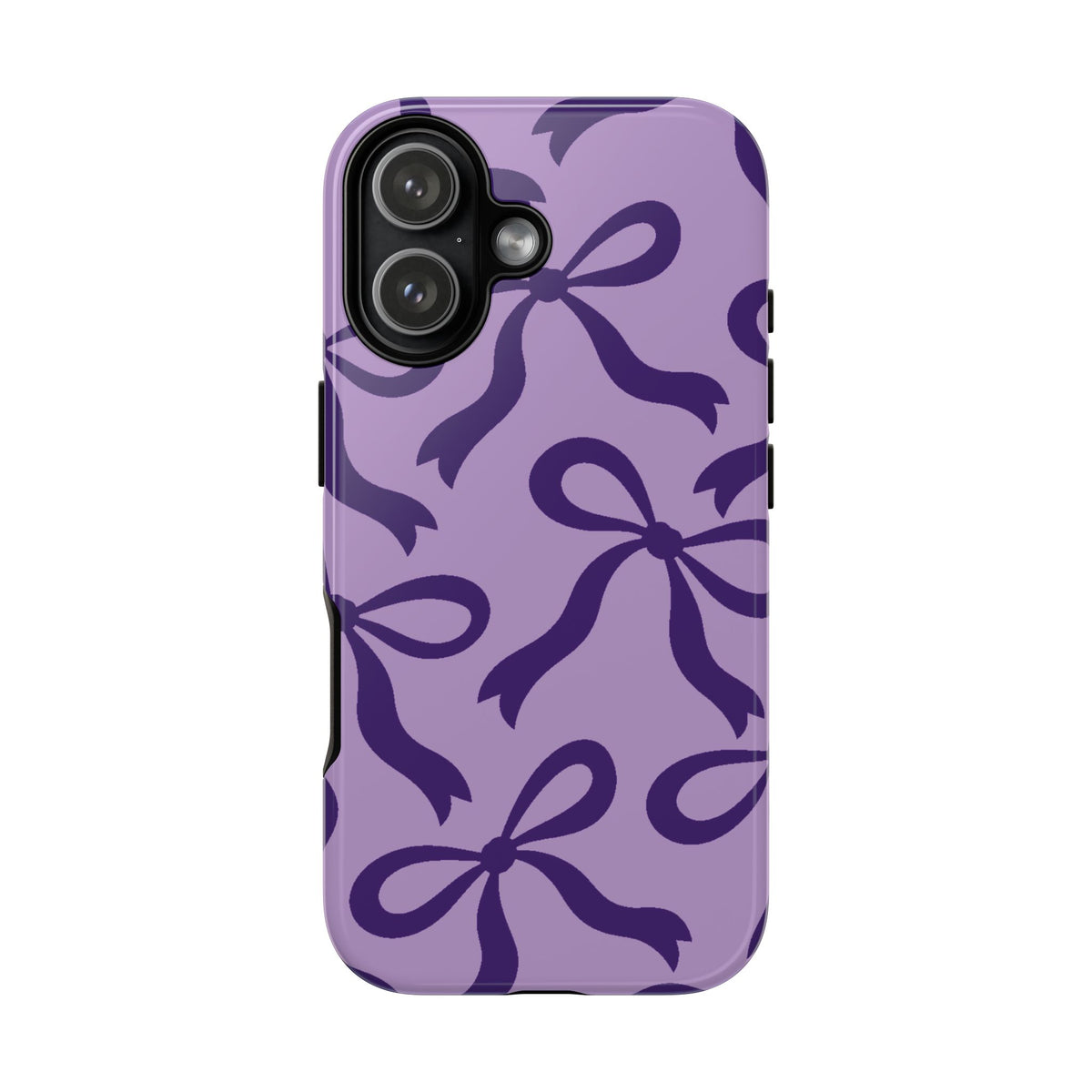 Bold Lilac and Deep Purple Bow Pattern Phone Case - Purple Phone Case - iPhone 17 / Glossy