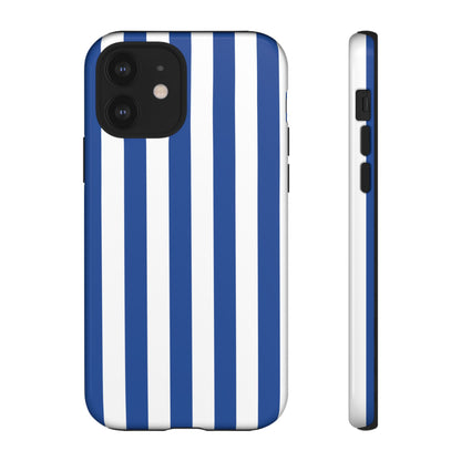 Simple Blue & White Stripe Pattern Phone Case - White Phone Case - iPhone 12 / Glossy