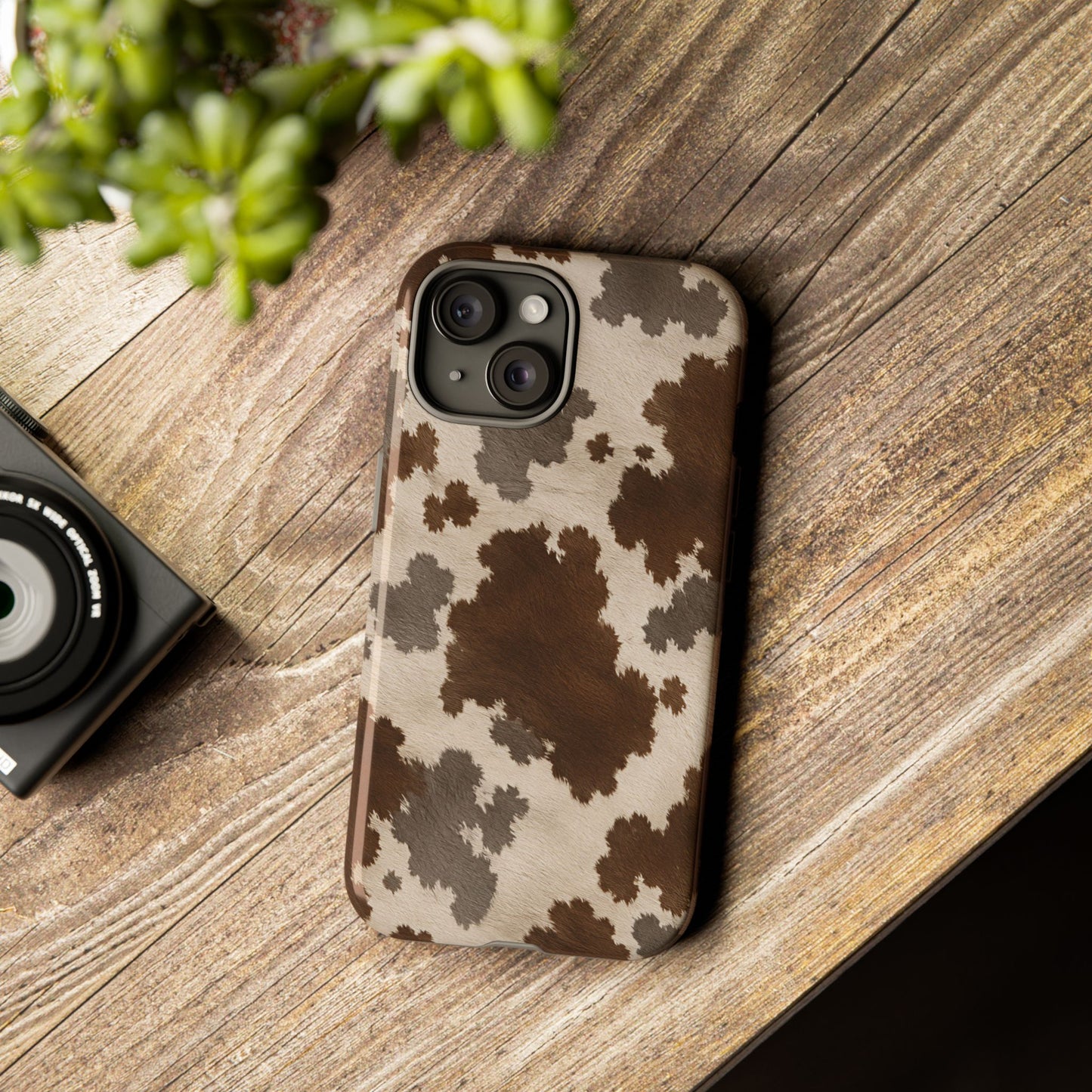 Stylish Mocha Cow Print Phone Case