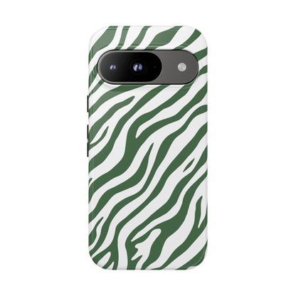 Stylish Sage Zebra Print Phone Case