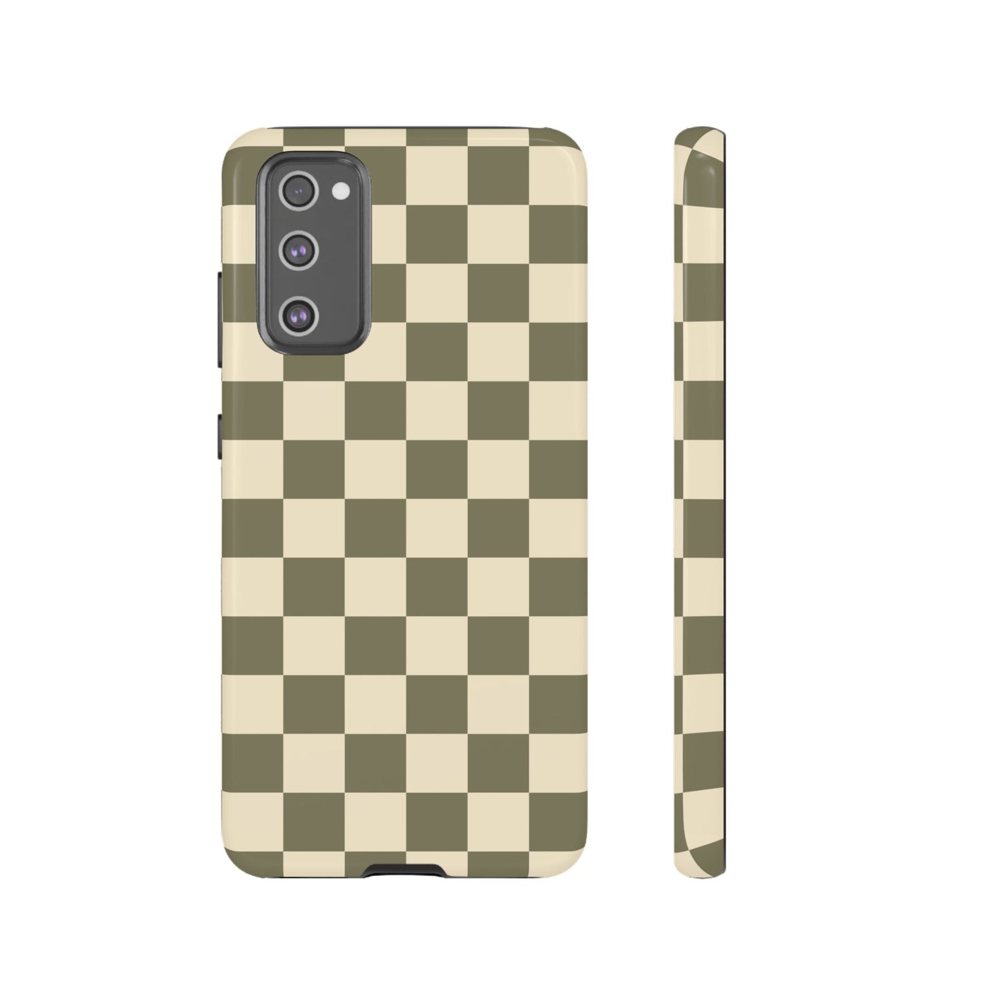 Samsung Galaxy S20 FE / Glossy Phone Case - ’Green Checkered Pattern’ Phone Case