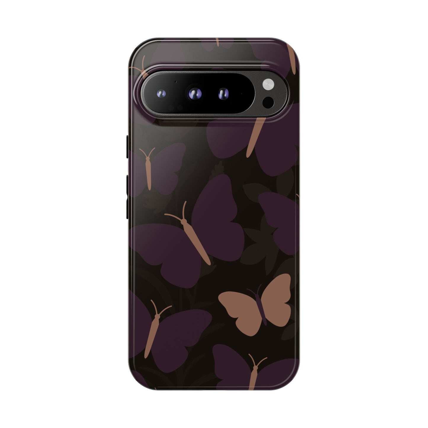 Google Pixel 9 Pro XL / Glossy Phone Case - Minimalist Purple Butterfly Pattern Phone Case