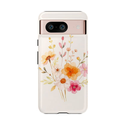 Google Pixel 8 / Glossy Phone Case - Boho Chic Watercolour Flower Pattern Phone Case