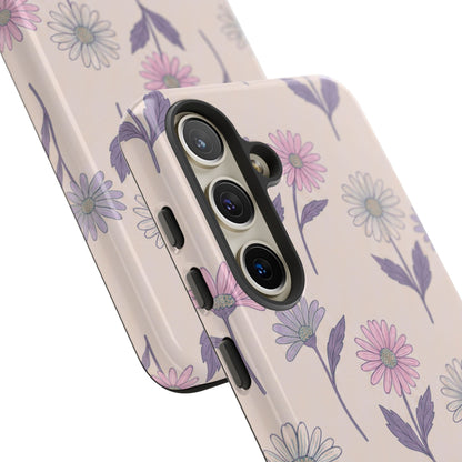 Pretty Pink & Purple Daisy Pattern Phone Case