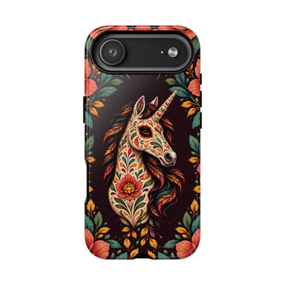 Elegant Terracotta and Teal Calavera Unicorn Phone Case - Phone Case - iPhone 17 Air / Glossy