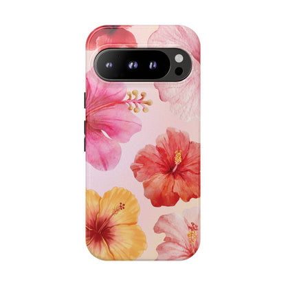 Google Pixel 9 Pro / Glossy Phone Case - ’Pink Hibiscus Pattern #1’ Phone Case